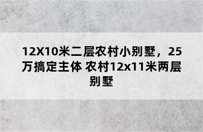 12X10米二层农村小别墅，25万搞定主体 农村12x11米两层别墅